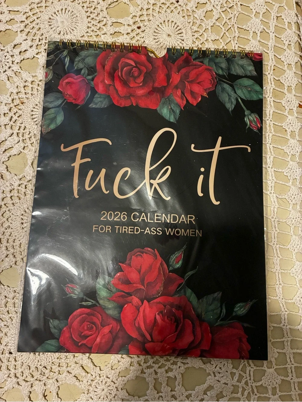 2026 '#uck It' Desk Calendar for Tired-A$$ Women - Black and Red